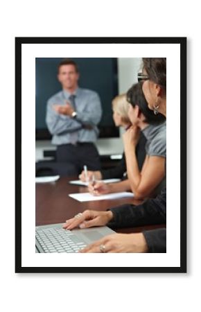 People on business training