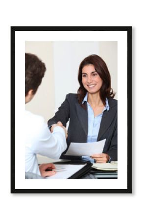 Job applicant having an interview
