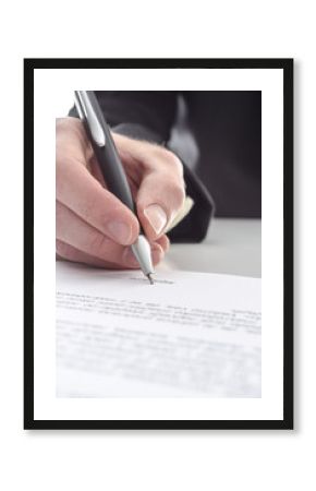 Businessman signing a contract