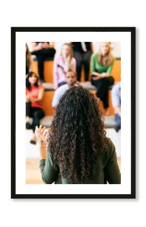 Workspace: Anonymous Female Presenter Talking