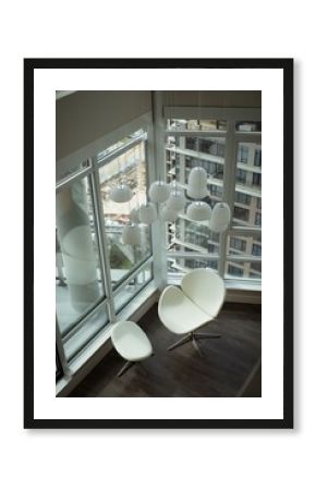 High angle view of chair in office