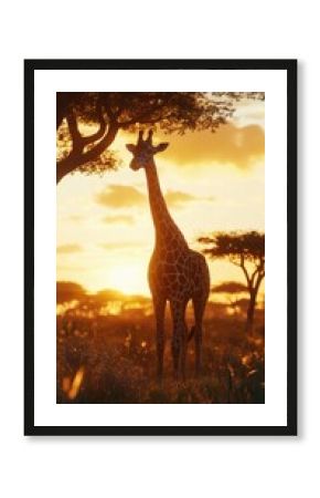 Elegant Giants Grazing Among African Savannahs Towering Trees