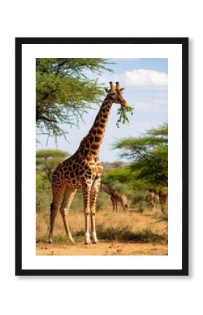 giraffe in the wild african animal.