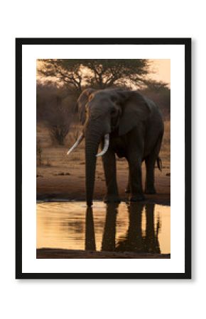 African Elephant at Sunset: A Serene Moment in the African Savanna