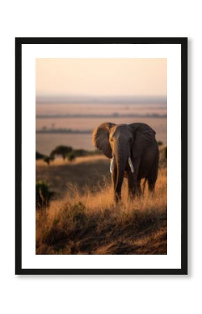 Lone Elephant on Hilltop