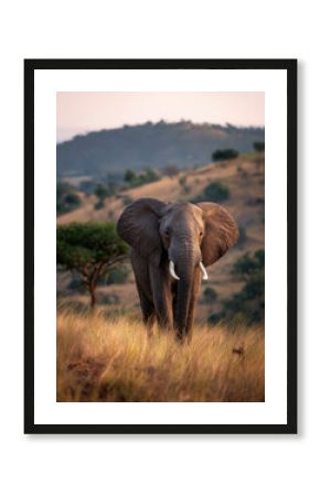 Lone Elephant on Hilltop