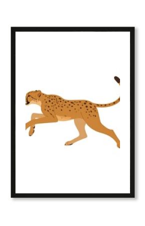 Cartoon illustration of a cheetah in full stride