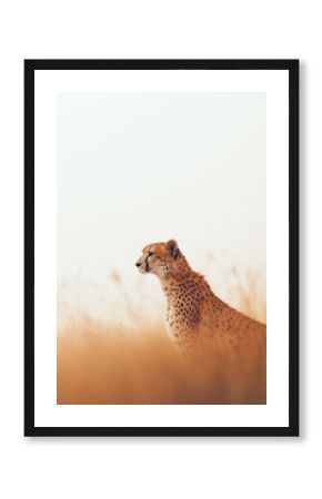 Cheetah in Golden Grassland Embracing the African Wilderness