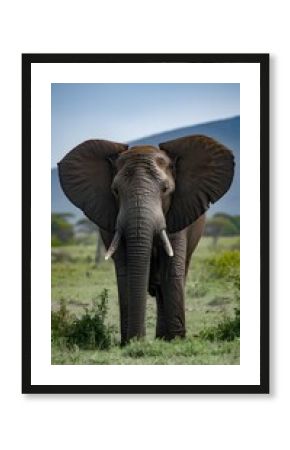 An elephant with large ears