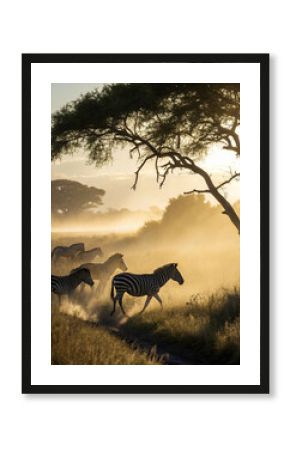 giraffe at sunset