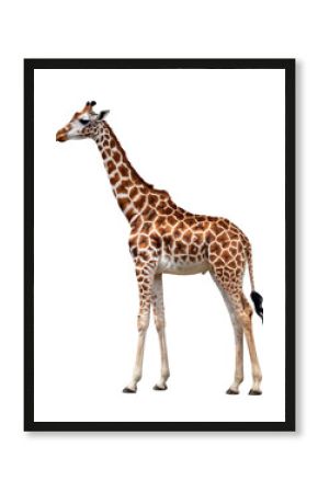 giraffe isolated on white background, full body shot.