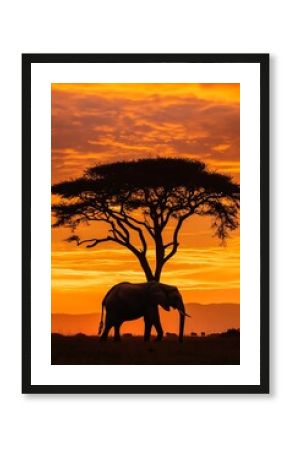 elephant silhouette in the sunset