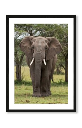Close-up of an elephant in the Serengeti, capturing its wrinkled skin and soulful eye. A majestic portrait of Africa’s gentle giant in the wild.
