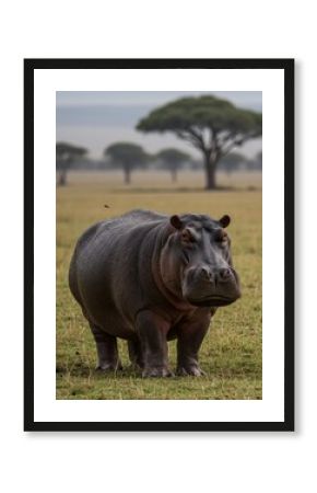 Close-up of a hippo in the Serengeti, showing its massive jaw and textured skin. A powerful portrait of one of Africa’s most formidable animals.