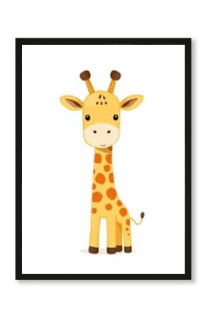 cartoon giraffe standing in front of a white background