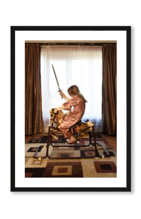 Princess Warrior Child Playing Inside Home
