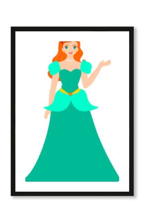 Princess in a green dress.