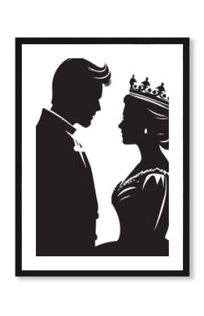 Royal Prince and Princess Vector Illustration