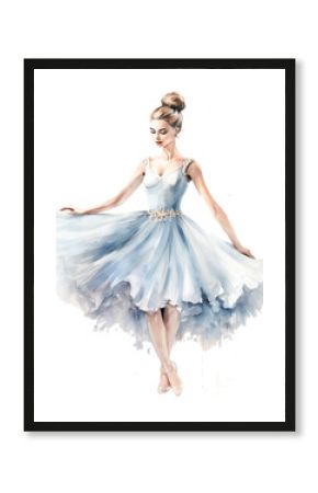 Elegant ballerina in watercolor style