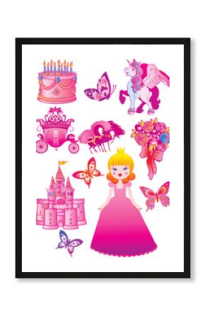 Fairy princess collection. Vector art-illustration.