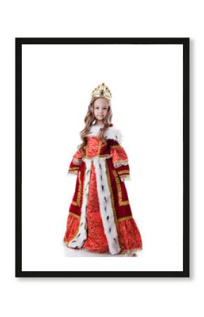 Smiling little girl posing in royal dress