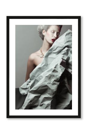 Winter is coming concept. Vintage a-la french princess portrait