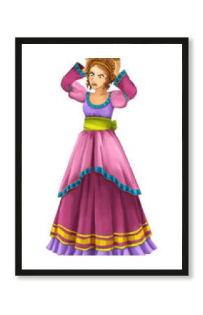 cartoon princess sorceress - smiling beautiful woman / illustration for children