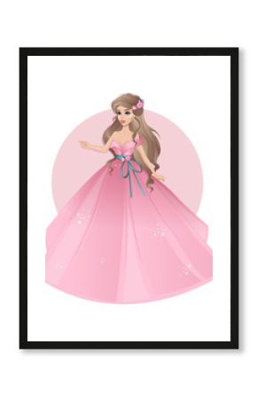beautiful princess in pink dress