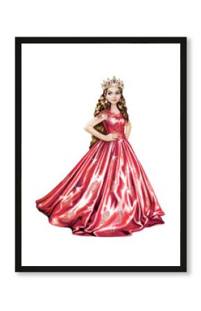 beautiful princess in pink dress