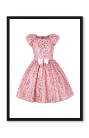 Elegant dress for a girl with pink sequins