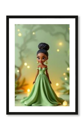 🔹 Royal Lily Spark 🔹 This charming digital princess glows with elegance and power in her vibrant lily-inspired dress. Surrounded by sparkles and softness, she stands AI-generated image