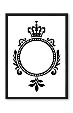 Royal Crown Frame with Laurel Wreath Ornament king vector 