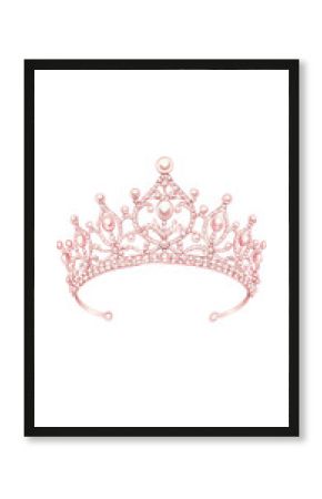 Elegant Rose Gold Tiara with Pearls