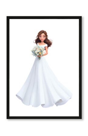 Animated Bride Radiates Joy with Delicate Bouquet on her Special Day!