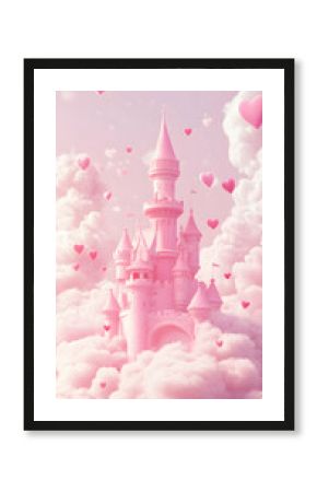 Pink Castle in the Clouds: A Dreamy Fairytale Setting