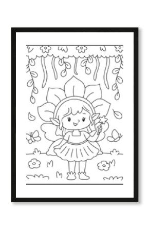Beautiful fairy coloring pages for kids
