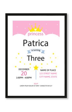 Birthday Invitation Princess Theme
