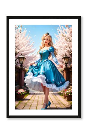 Illustration of beautiful princess in fairy tail world