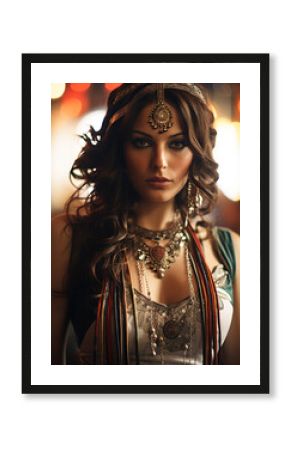 Young beautiful Arabian princess wearing jewelry