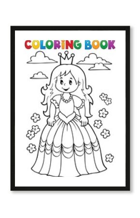 Coloring book princess theme 3