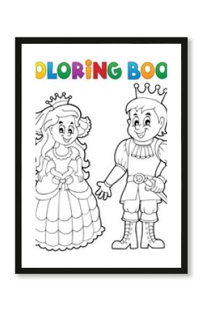 Coloring book princess and prince