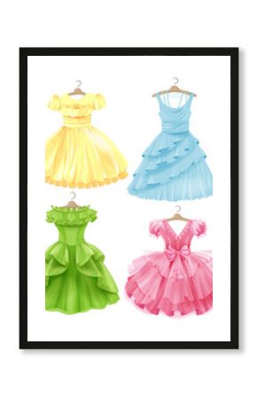 Set of festive dresses for girls. Princess style