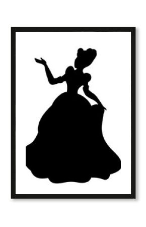 Vector, black silhouette princess illustration
