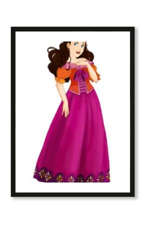 cartoon princess sorceress - smiling beautiful woman / illustration for children