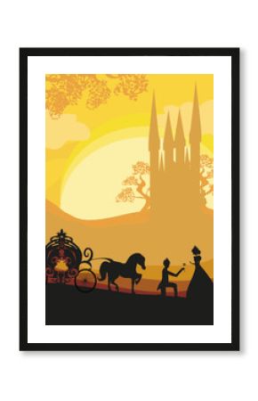 Prince, princess and carriage