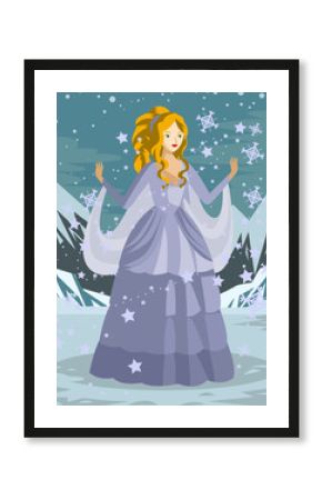 princess beautiful lady in snow scene