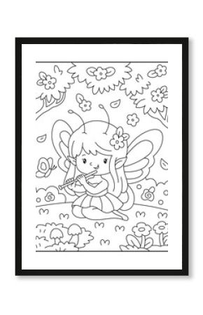 Beautiful fairy coloring pages for kids