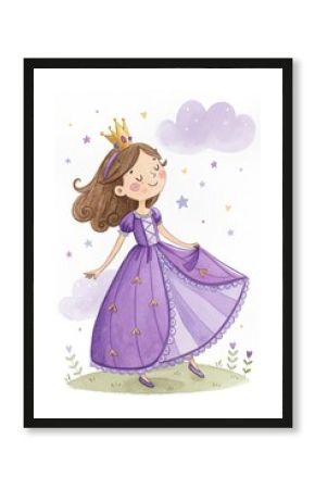 pink princess illustration
