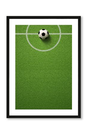 Soccer field or Football field with soccer ball on green grass background
