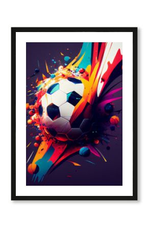 Colorful abstract soccer background. Soccer poster. Football background. Football poster
